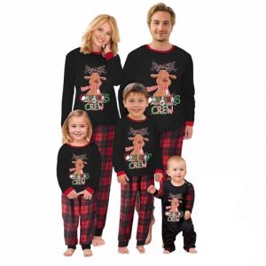 MUYOGRT Pyjama de Noël Famille Combinaison Pyjama Maison Chaud Jumpsuit Costume Famille Pyjama Impirmé de Noël Couple Ensemble Femme Homme Fille BéBé Garçon Printemps Automne Hiver (23, Papa) (Xiabing EU, neuf)