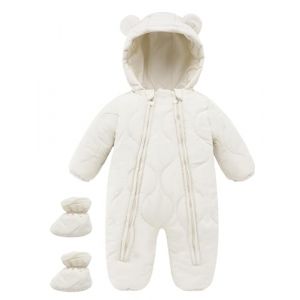 Maeau Combinaison de Neige B&eacute;b&eacute; Fille Gar&ccedil;on 9-12 Mois Grenouill&egrave;re Hiver Nouveau N&eacute; Barboteuse &agrave; Capuche Snowsuit V&ecirc;tement de Ski Chaud Combi Pilote Jumpsuit Manteau Polaire Veste en Duvet Body Blanc (YOUXINGEU (Livraison sous 5 &agrave; 12 jours）, neuf)
