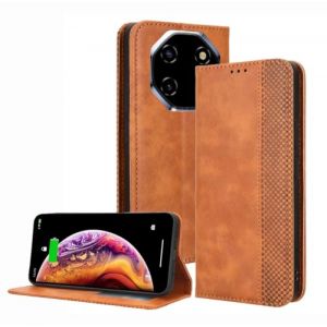 PEIYE Coque pour Blackview Shark 6, &Eacute;tui Flip en Cuir PU, Housse (Cover Case) Antichoc avec Porte-Cartes, Fermeture Magn&eacute;tique, Fonction de Support - Brun (Zanwon, neuf)