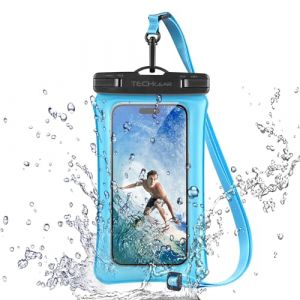 TECHGEAR Pochette &eacute;tanche pour t&eacute;l&eacute;phone, IPX8 pour natation, sac &eacute;tanche pour t&eacute;l&eacute;phone avec cordon compatible avec iPhone 17, 16e, 16, 15, 14, 13, Samsung Galaxy S25, S24, S23, S22+, S21 Ultra A17 (TECHGEAR Solutions, neuf)