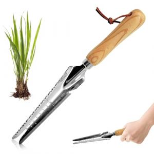Shyllin Désherbeur Manuel, Rateau de Désherbage, Extracteur Mauvaises Herbes, Sarcleur avec Mesure e Manche, Couteau Désherbeur, Outil de Désherbage Desherbant, Weeder pour Creuser,Sarcler,Planter (S) (XFJIN243, neuf)