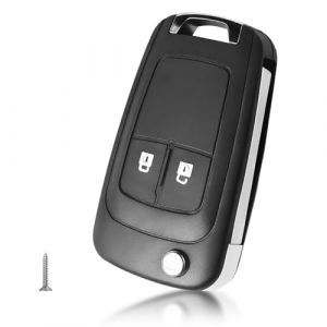 Coque de Cl&eacute; de Voiture 2 Boutons Compatible avec Opel Astra J, Insignia A, Meriva B, Zafira C, Mokka Coque Cl&eacute; Voiture 2 Boutons, Bo&icirc;tier de Remplacement pour Cl&eacute; Pliable Us&eacute;e, &Eacute;tui Protecteur Noir (Funver, neuf)