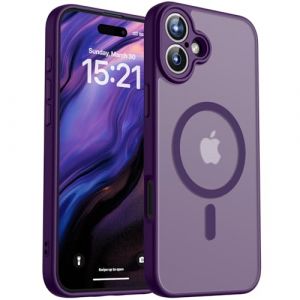 Coque Magn&eacute;tique pour iPhone 16 Plus Mat et Translucide, Protection Fine de l'objectif am&eacute;lior&eacute;e, Militaire Antichoc Dos Housse Coque pour iPhone 16 Plus 6,7 Pouces, Violet Fonc&eacute; (IMHAN, neuf)