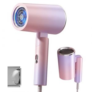 Wxeadu Seche Cheveux Voyage, 2400W Mini Seche Cheveux, Seches Cheveux de Voyage Pliable, Professionnel S&egrave;ches Cheveuxs Ionique avec 3 Temp&eacute;ratures et 2 Vitesses pour Famille Voyage Salons (HanChengEnuk, neuf)