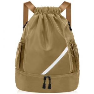 flintronic Sac &agrave; Cordon de Sport, &Eacute;tanche Pliable Sac &agrave; Dos &agrave; Cordon, avec compartiment &agrave; chaussures et poches en filet pour bouteille d'eau pour Voyage Gym Plage Piscine (flintronic&reg;-eu, neuf)