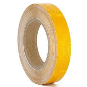 XFXIA Ruban adhésif réfléchissant, jaune, 35 m x 2,5 cm, imperméable, autocollant, pour véhicules, remorques, bateaux (fexia, neuf)