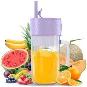 Mini Mixeur Portable, 400ML Mélangeur Portable Smoothie Maker Rechargeable USB Blender Smoothie Portable avec 6 lames Portable Juice Blender pour Cuisine Bureau Voyage Sport (BOJYS, neuf)