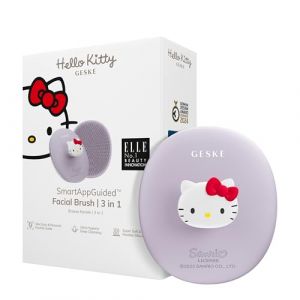 GESKE x Hello Kitty | Brosse faciale SmartAppGuided&trade; | 3 in 1 | Brosse visage | Brosse nettoyage | Brosse faciale silicone | Nettoyage de la peau | Soins de la peau | Nettoyage doux | Nettoyant visage (GESKE, neuf)