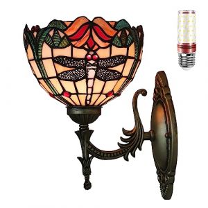 Uziqueif Appliques murales interieures, Lampe de Applique Murale de Style Tiffany, Lampe vitrail, Lampe Murale Interieur, Lampe de Chevet pour Salon,U (Uziqueif home decoration, neuf)