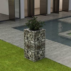 BaraSh Lit surélevé à Gabion Acier 50x50x100 cm,Bordure Pierre,Kit Gabion,Gabion Jardiniere (Naping, neuf)