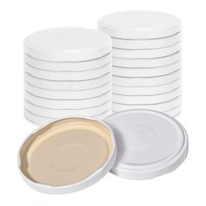 Oputec Lot de 20 couvercles à visser TO 82 blancs – Couvercles de rechange pour bocaux de conservation | Couvercles Twist Off hermétiques et adaptés à un usage alimentaire | Couvercles pour confiture (Oputec, neuf)