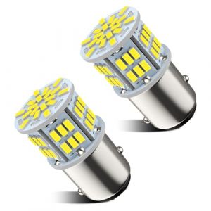 Safego 2x Ampoules 1157 BAY15D P21/5W LED 3014 54SMD Lampe Pour Invers&eacute;e de la Sauvegarde Arri&egrave;re Feu de Freinage Blanche 12V 6500K (BiKeChuanMei, neuf)