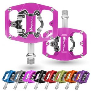 IMPALAPRO - Pédales de Vélo à Double Fonction, Pedales Plates VTT et Pedale VTT Automatique Compatibles avec Le Pedale VTT Shimano SPD - Pedales MTB avec Cales SPD 9/16'' (Rose) (IMPALAPRO, neuf)