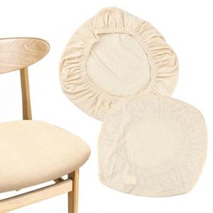 CAREDGO 2 PCS Housse de Tabouret Rond 38-50cm, Housse pour Tabouret de Bar Rond Housses de Chaise Extensibles Couverts de Chaise Housse Tabouret Pivotant pour Bureau, Salon, Maison (Blanc) (PAULS PETERSONS, neuf)