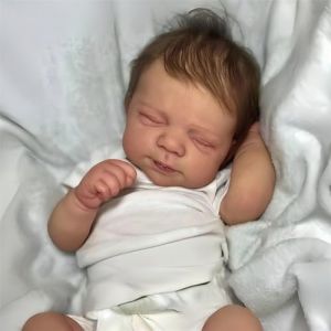 MAIHAO Poupée Bébé Reborn Realiste Poupee Reborn Nouveau-né Bebe Corps en Tissu Doux Poupées Réincarnées Vrai Poupon Endormis à L'œil Fermé Babys Dolls 18 Pouces (Blanc) (XUANXUAN521, neuf)