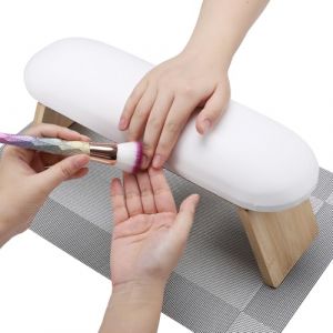 Segbeauty Repose Mains Manucure, Coussin Ongle Repose Main, en Cuir Pu, avec Tapis de Table, Materiel Onglerie Professionnel (Blanc, Rond, 2 Modes de R&eacute;glage en Hauteur) (Seg-Beauty, neuf)
