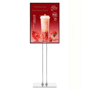 HGOuhK Tableau de menu rétro-éclairé à LED Panneau d'affichage de caisson lumineux à LED sur pied, cadre d'affiche à LED, caisson lumineux mobile ultra-fin à LED pour restaurant, magasin, café - Panne (DaMingHuPan, neuf)