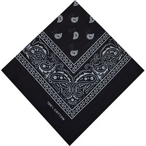 Schals & T&uuml;cher Bandana - Foulard de Motard en Coton - Prot&egrave;ge-dents - Foulard de Pirate, Noir et Blanc, 53x53 cm (Orientalhaus-de, neuf)