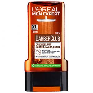 L'Oréal Men Expert Gel douche pour homme, pour nettoyer le corps, les cheveux et la barbe, Barber Club, 1 x 300 ml (CHANNEL TOYS, neuf)