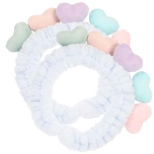 NULYLU 2pi&egrave;ces Bandeau C&oelig;ur Doux Et &Eacute;lastique Pour Filles Accessoires De Cheveux Kawaii Pour Maquillage Nettoyage Du Visage Et Spa (Kopouy, neuf)