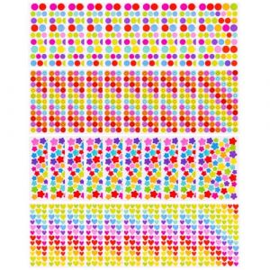 JYNXOR 40 Feuilles Gommettes Autocollantes Enfants, Gommettes Enfants, Kids Stickers Forme de Coeurs &Eacute;toiles Pois Autocollants Color&eacute;s pour Scrapbooking Activit&eacute;s Manuelles Photo Cadeau R&eacute;compenser (SHOPSCAPE INK, neuf)
