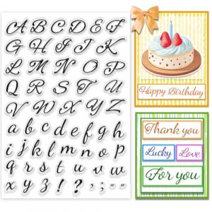 PH PandaHall Tampon Transparent en Silicone avec Lettres de L'Alphabet 26 Tampon en Caoutchouc Lettres Manuscrites pour la Fabrication de Cartes Journal Scrapbooking &Eacute;tiquettes Cadeaux Album Photo (Yizhou EU, neuf)