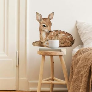 WandSticker4U&reg;- [Aquarelle] Stickers muraux chambre b&eacute;b&eacute; FAON (60x54 cm) I Autocollant mural animaux for&ecirc;t sika bambi I D&eacute;co murale chambre b&eacute;b&eacute; fille gar&ccedil;on meuble cr&egrave;che (WandSticker4U&reg;, neuf)