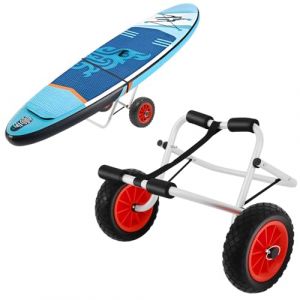 DHQCQL Chariot de transport pliable en alliage d'aluminium avec sangles pour bateau, canoë ou kayak, chariot de transport de bateaux, jusqu'à 80 kg (DHQCQL, neuf)