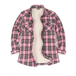 ZENTHACE Veste en flanelle &agrave; carreaux avec doublure en polaire Sherpa pour femmes, chemise en flanelle &agrave; boutons (doublure Sherpa compl&egrave;te), S (ZENTHACE, neuf)