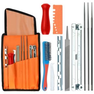 ADERTOS 11PCS Kit Affutage Chaine Tronçonneuse Affuteuse de Tronçonneuse Professionnel Kit d'Affûtage pour Tronçonneuse Affûteuse de Lame de Tronçonneuse Affûteuse Tronçonneuse Portable pour Affûter (TRENDQUEST UNIPESSOAL LDA, neuf)