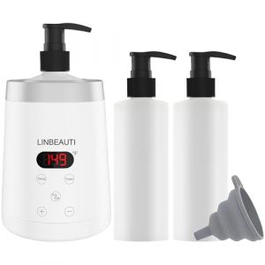 LINBEAUTI Bouillotte d'huile de massage, chauffe-lotion de spa professionnel, chauffe-huile de massage automatique, pour salon, coiffure, ménage, avec deux distributeurs de bouteilles d'huile (BAIDAFEI, neuf)