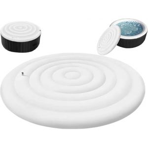 145/165 cm PVC Couverture De Spa Gonflable, Couvercle De Bain À Remous Rond, Couvercle De Bain À Remous Gonflable, Isolation Thermique Pliable pour Spa, Spa Rond Gonflable Extérieur (hefeijunfanbaihuodiang, neuf)