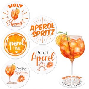 Lot de 5 Dessous de Verre Aperol en Feutre, Cadeau Aperol, Accessoires Spritz Aperol, Dessous de Verre, d&eacute;coration Aperol, d&eacute;coration de Table pour Verres &agrave; Cocktail (TAIZHOUXUDU, neuf)