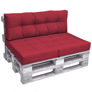 Beautissu Coussin Dossier Palette Euro 120x40 cm ECO Elements – 1x Coussin de Dossier Rouge – Confortable Coussin Banquette Extérieur & Intérieur Coussin pour Jardin Canape Coussin Lounge (Brandvin, neuf)