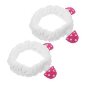FRCOLOR 2 Pièces Bandeau en peluche champignon bandeau mignon bandeau champignon à la mode oreilles pour peluche lapin spa bandeau de lavage du visage bandeau de maquillage drôle (Laners, neuf)