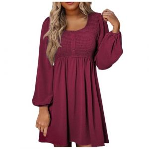 Robe Moche Robe de Soiree Femme Chic et Elegant Robe Moulante Longue Robe Nouvel an Femme Robe Manche Longue Fente à l'ourlet Noël Halloween Robe année 60 Vintage Jupe Crayon Cuir Femme (BAULMD（90% Big Promotion Without Discount Code ）, neuf)