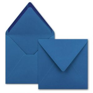 100x Enveloppes carrées bleu royal (bleu) - 15,5 x 15,5 cm - sans fenêtre, à collage humide - 110 g/m² - Pour les cartes d'invitation de mariage, d'anniversaire et autres -Serie FarbenFroh (GUSTAV NEUSER GmbH, neuf)