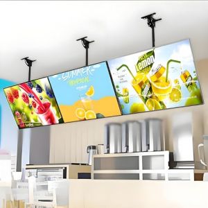 CGLYYDS Panneau de Menu de Restaurant &agrave; LED,Affichage de Cadre publicitaire enfichable Mince avec Poteau t&eacute;lescopique,Panneau D'affichage Mural,pour Restaurants,Bars,magasins 3pcs-50&times;80cm (GAILISHOPYYD, neuf)
