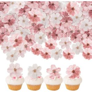 Viojrlly Fleurs Comestibles Cupcake, 50 Pi&egrave;ces Fleurs Comestibles pour Gateau,Toppers Gluant Papier,fleurs de cerisier en papier comestible, Gluant Papier de Riz D&eacute;coratif G&acirc;teau,pour F&ecirc;te Mariage (Glaser Bernd, neuf)