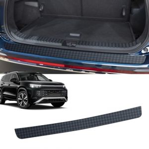 CDEFG Protection de seuil de Chargement Compatible avec VW Tayron 2024 2025 2026 - Protection Contre Les Rayures pour Coffre de Voiture - Autocollant en TPU - Fibre de Carbone - Accessoire de (C D E F G, neuf)