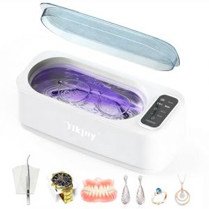 Nettoyeur Ultrasons, 55000Hz Bac a Ultrason, 350ml Ultrasonic Cleaner avec &Eacute;cran LED, 4 Modes Nettoyeur Ultrason Bijoux avec Lumi&egrave;re UV pour Lunettes, Appareils Dentaires, Montres, Bagues et Colliers (Yilongqianyi, neuf)