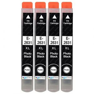 Go Inks 4 Cartouches d'encre Photo Noire pour remplacer Epson T2631 (26XL Series) Compatible/Non-OEM pour Epson Expression Premium Imprimantes (Go Inks, neuf)