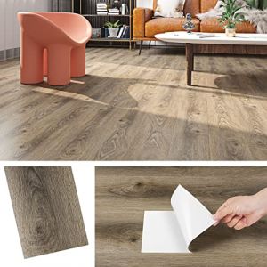 Livelynine 16 Dalles Lino Sol Adhesif Salle de Bain Dalle PVC Adhesive Sol Effet Bois Chêne Lavable Lame PVC Adhesive Cuisine 90x15cm Sol PVC Adhesif Rouleau pour Chambre Salon Carrelage Adhesif Mural (Livelynine Euro, neuf)
