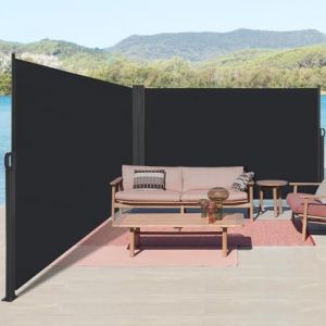 Kidsgigglz Brise Vue Retractable, Paravent Exterieur Retractable Store Exterieur Opaque, Protection de l'intimit&eacute; et du Vent pour Balcon Terrasse Exterieur, Anthracite Store lat&eacute;ral, 200x600cm (Kidsgigglz Shop, neuf)