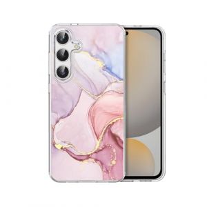 DiyGody Coque Compatible avec Samsung Galaxy S24 FE 6,4 Pouce, Housse en Silicone TPU Ultra Fine avec Dessin de Marbr&eacute; Brillant pour Femmes, &Eacute;tui de Protection Antichoc Anti-rayures Antid&eacute;rapant, Rose (DiyGodyEU, neuf)