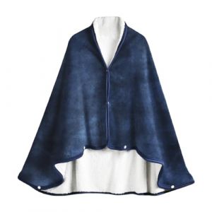 IBLUELOVER Poncho Ch&acirc;le Femme Couverture Plaid Cape &Eacute;charpe Double Face Polaire Couverture de Lit Canap&eacute; Voiture Salon Chambre Hiver Chaud Multi-Usage Cardigan &Eacute;charpe Wrap Cape Ch&acirc;le avec Bouton (IBlueloveruk, neuf)
