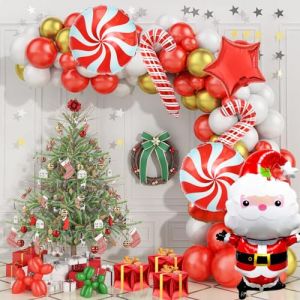 XIMEY Arche Ballon Noel 110 Pièces Ballon Noel, Ballon Noel Decoration, Kit Ballon Noel, Ballon de Noel, Decoration Noel Ballon, Ballon Noël, Guirlande de Ballon de Noel, Décoration de Fête de Noël (WANSH, neuf)