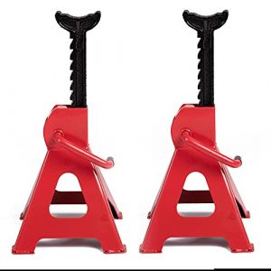 AMC Paire de tr&eacute;teaux de 6 tonnes avec 9 niveaux r&eacute;glables pour voiture et moto avec levier de s&eacute;curit&eacute;, ensemble de deux chevalets de soutien atelier, bricolage, professionnel, domestique, garage (PREZZIAFFARE, neuf)