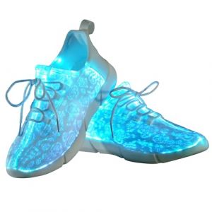 Shinmax Chaussures LED Lumineuses USB Rechargeables pour Homme Femme, Baskets Fibre Optique Brillantes, Chaussures Clignotantes pour Danse, Soir&eacute;es, Festivals, F&ecirc;tes, 44 EU (Tongyang Business, neuf)