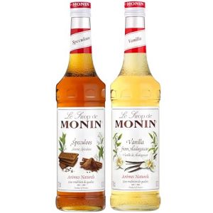 MONIN - Assortiment Sirop Saveur Speculoos + Sirop de Vanille de Madagascar - Pour Café, Chocolat Chaud, Capuccino ou Latte - Arômes Naturels - Bouteille en Verre - 2 x 70 cl (Sirops MONIN, neuf)